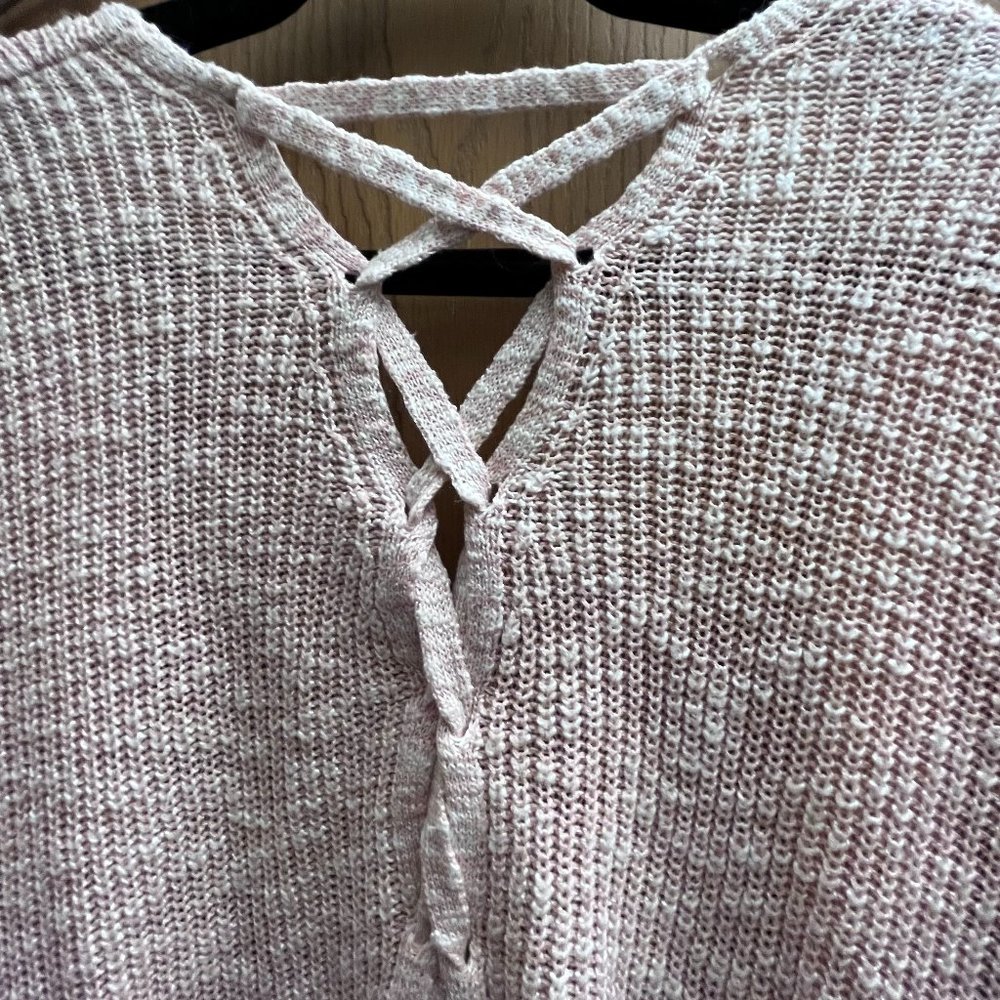 Pink and White Variegated Cardigan